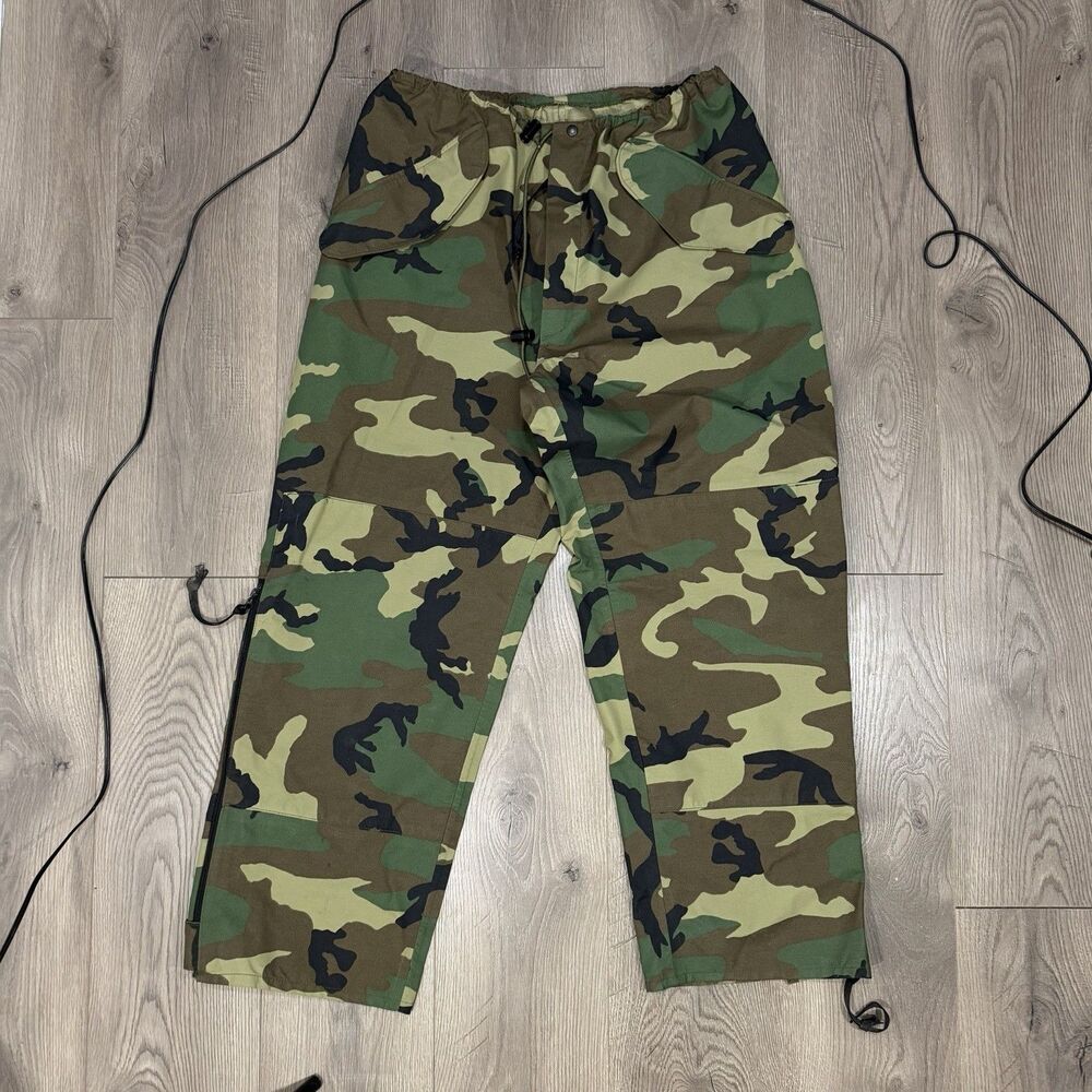 US Army ECWCS Gore-Tex Woodland Camo Cold Weather Pants Large Long Military
